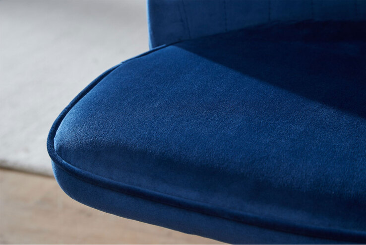 Drehstuhl blau/ goldfarbig