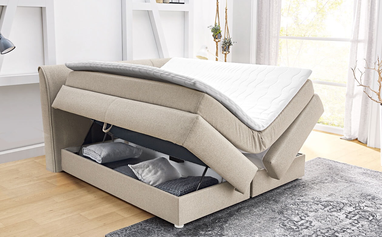 Boxspringbett TASSIA beige