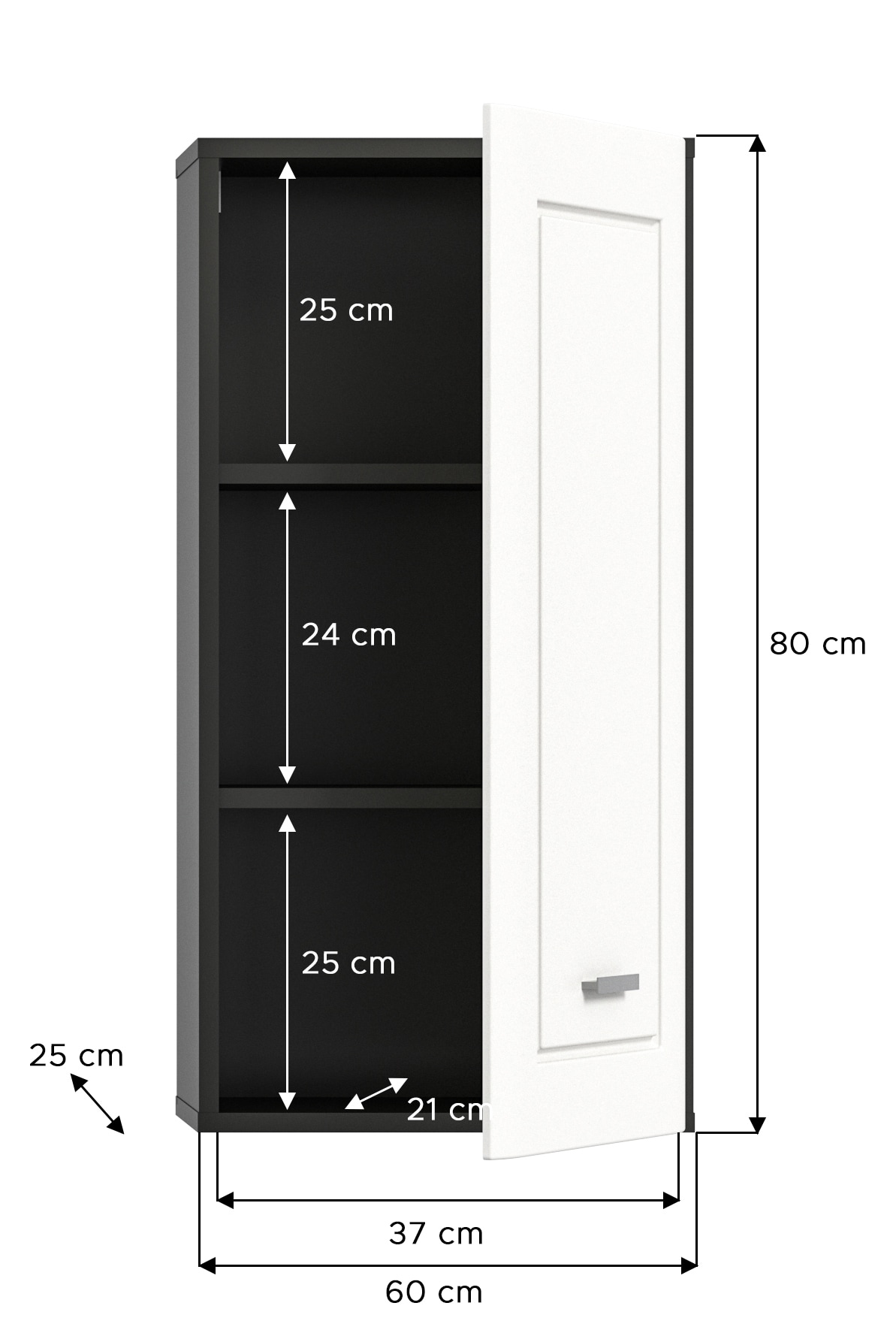 Bad-Hängeschrank LAGO weiß/grau