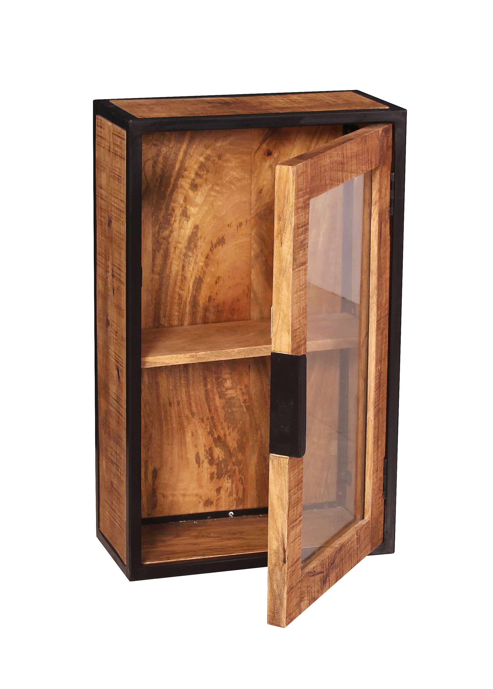 Hängeschrank 44 x 72 cm Mangoholz natur/schwarz