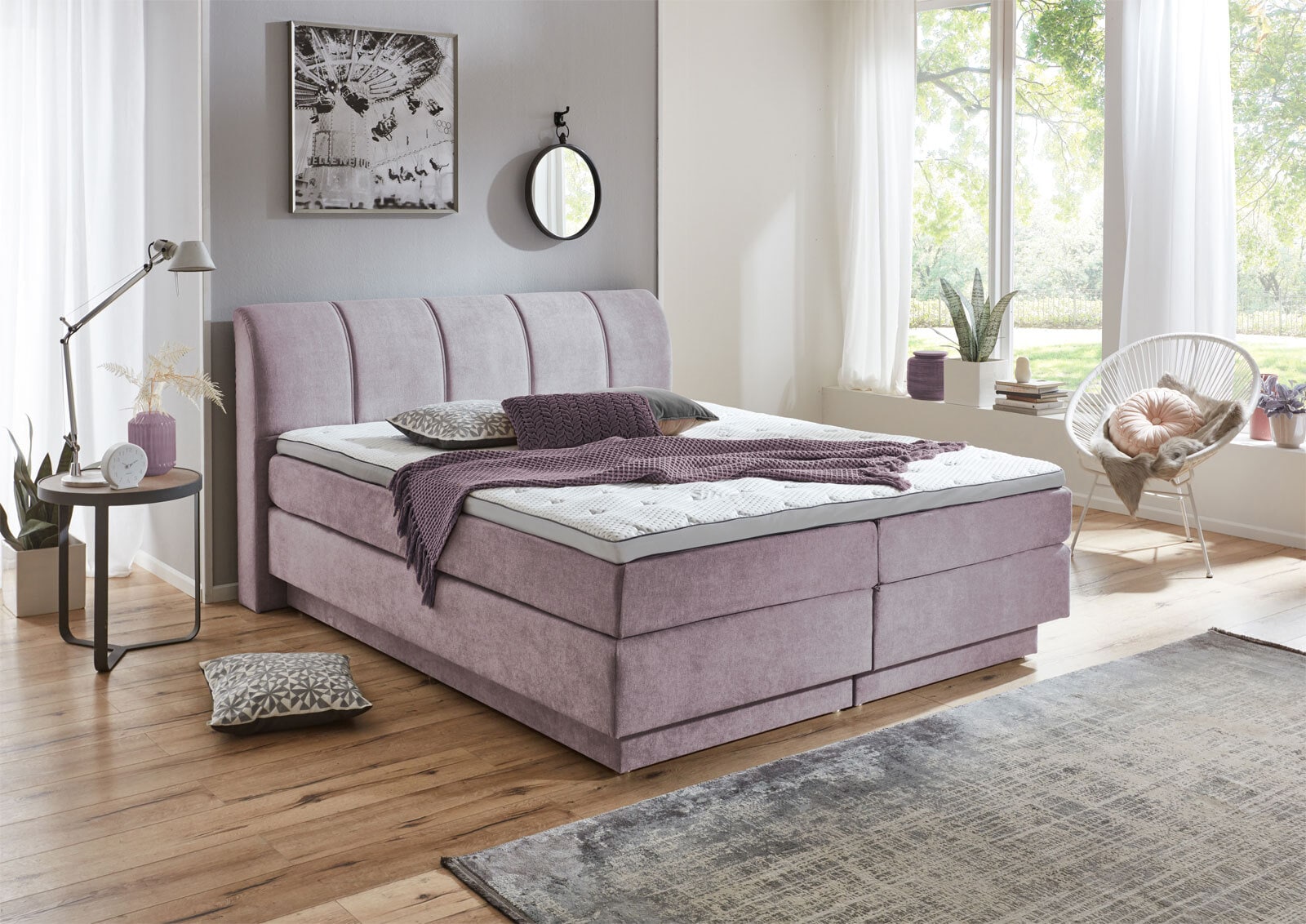 Boxspringbett OTTAWA 180 x 200 cm altrosa