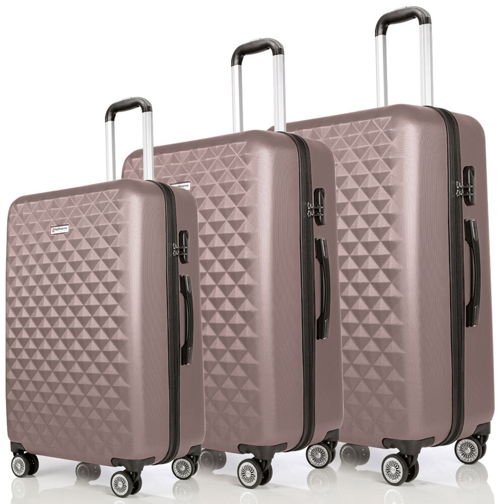Koffer-Set DIAMOND 3-teilig Kunststoff platingoldfarbig