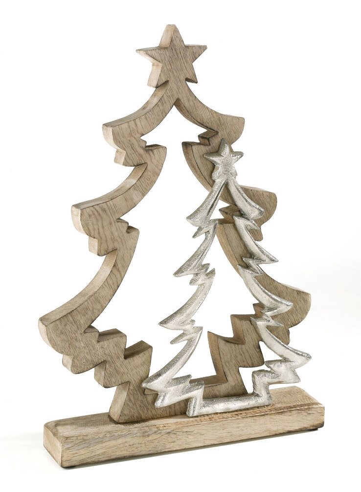 casaNOVA Weihnachtsdeko Weihnachtsbäume GOLDENE PRACHT 36 cm