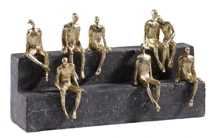 casaNOVA Dekofigur Menschen 43,3 cm schwarz /goldfarbig