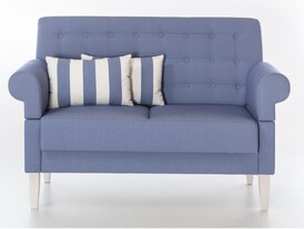 Sofa SAN BIAGIO 2-Sitzer blau/ weiß