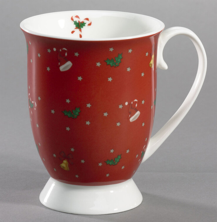 casaNOVA Weihnachten Kaffeetasse TANNENDUFT & LICHTERGLANZ rot