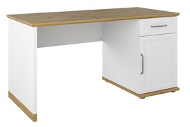 vito Schreibtisch KOBUS 150 cm Weiß matt/ Asteiche