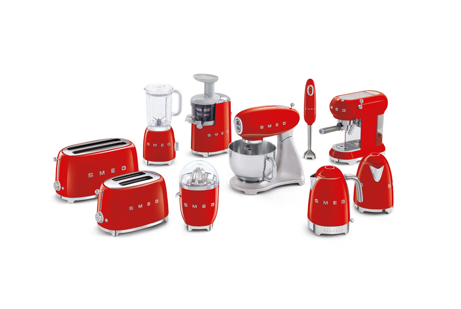 SMEG Espresso-Kaffeemaschine Retro rot