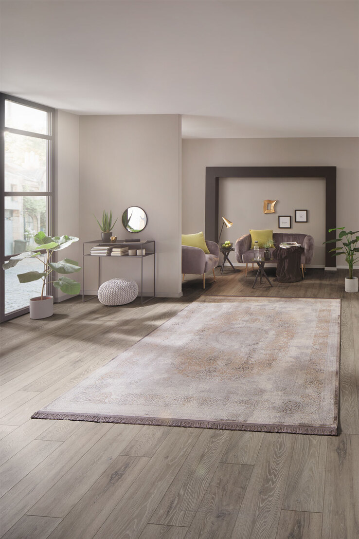 Webteppich VENECIA CLASSICO 160 x 230 cm grau/beige