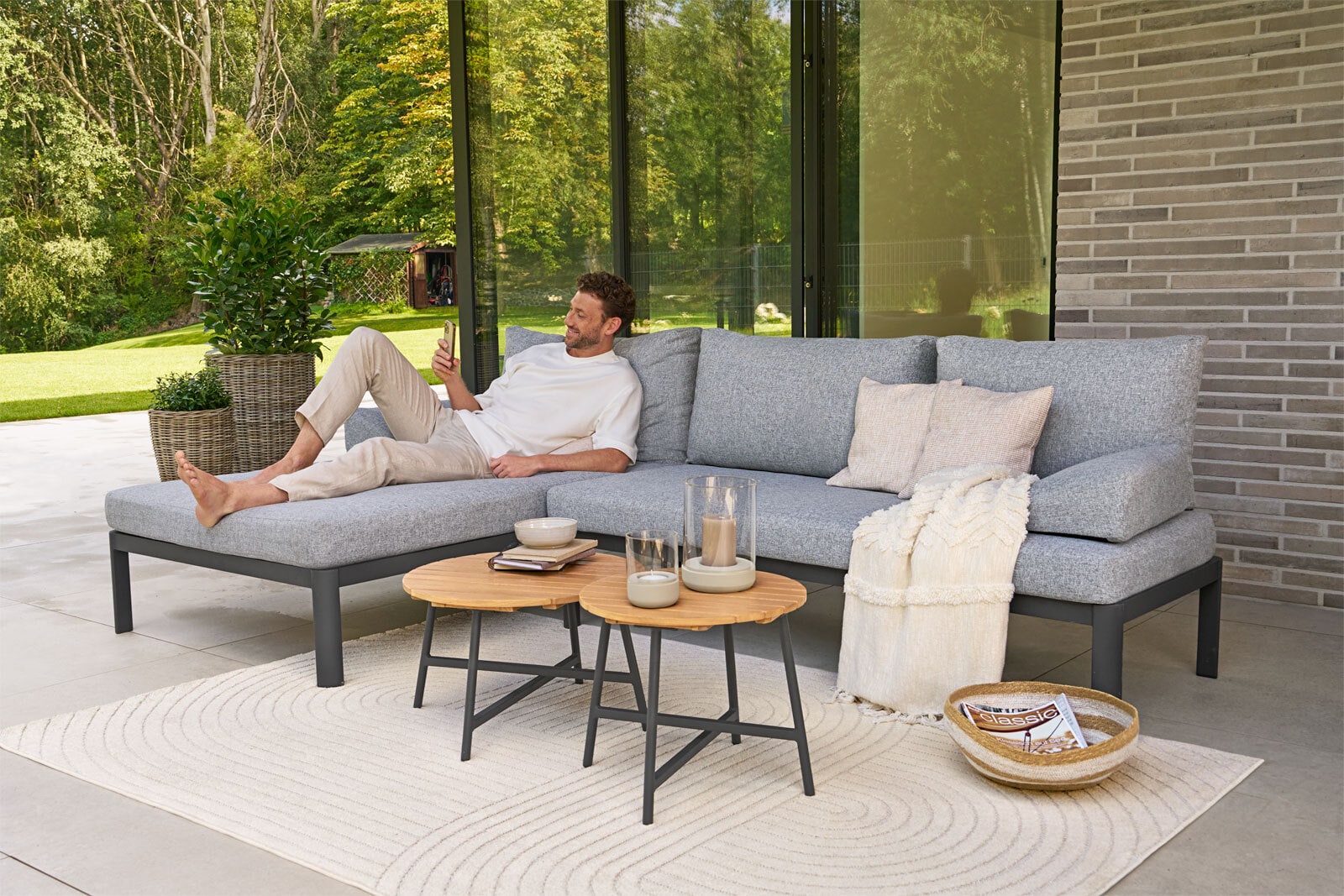 Garden FLAIR Loungemöbel Set SUSI 2-teilig grau