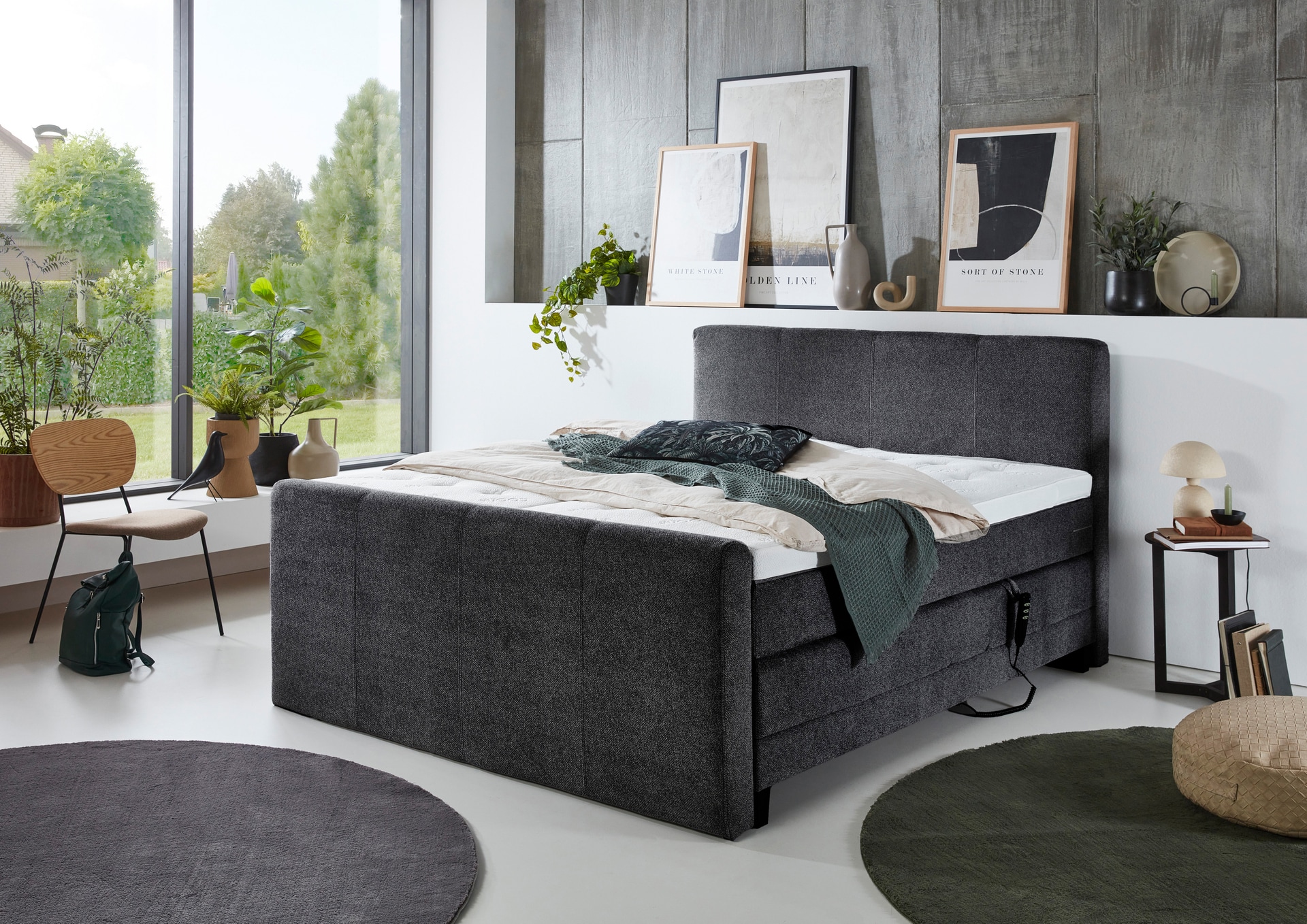 Boxspringbett LOCKPORT 180 x 200 cm anthrazit