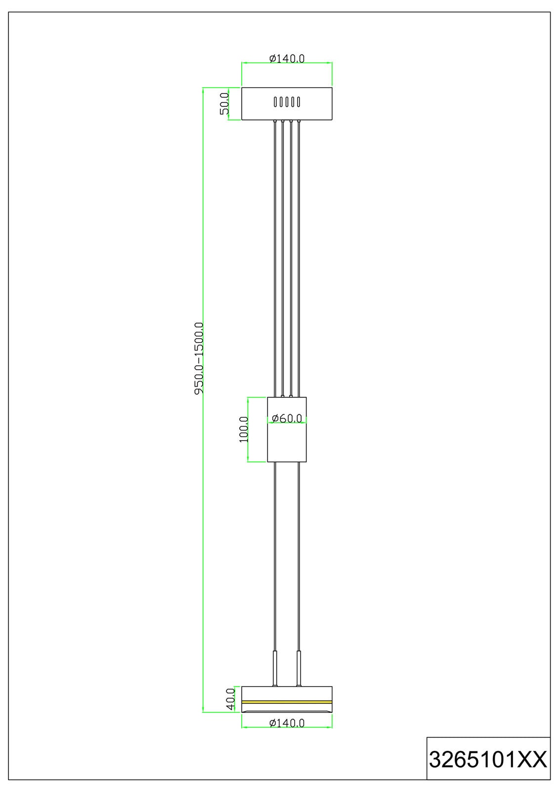 TRIO LED Pendellampe FRANKLIN 1-flg nickelfarbig