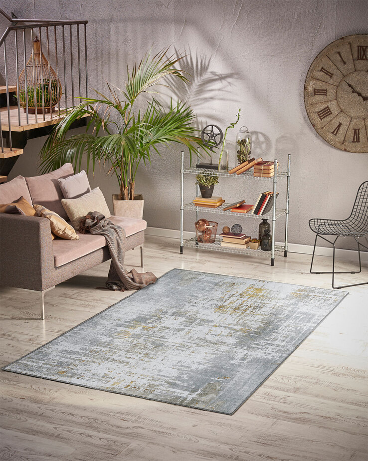 Teppich ALMONTE 120 x 170 cm creme/senfgelb