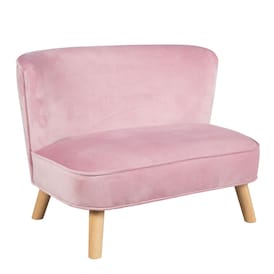 roba Kindersofa 2-Sitzer 70 x 48 x 50 cm Birke Stoffbezug rosa