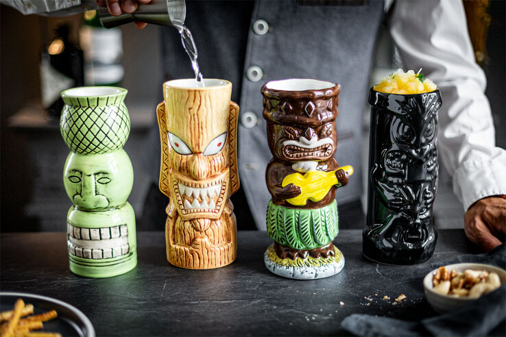 casaNOVA Becher-Set TIKI 4-teilig mehrfarbig Dolomit