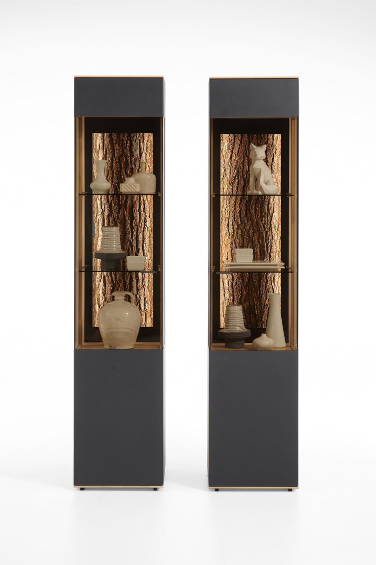 hartmann Vitrine I RUNA L Kerneiche natur /anthrazit