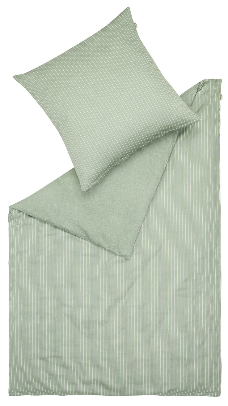 Musterring Satin-Bettwäsche MR-NEEDLSTRIPE 155 x 220 cm salbei
