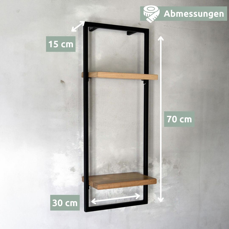 holz4home Wandregal 30 x 70 cm Eiche geölt