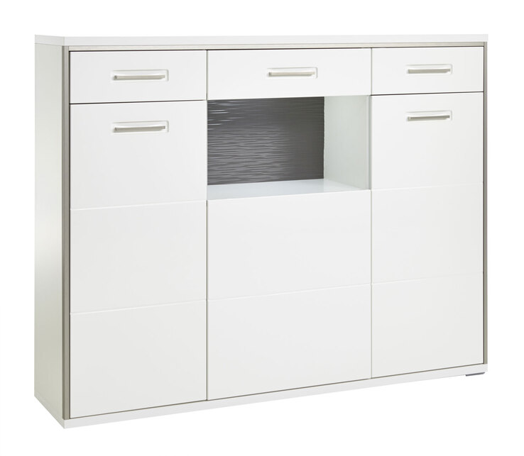 CASAVANTI Highboard TRENTO 154 x 121 cm NB Hochglanz weiß
