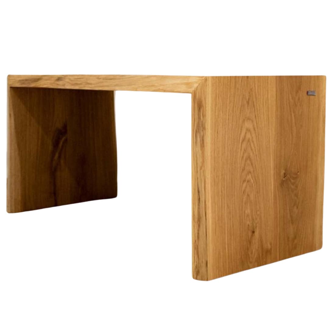 holz4home Massivholzbank 140 x 45 cm Eiche geölt mit Baumkante