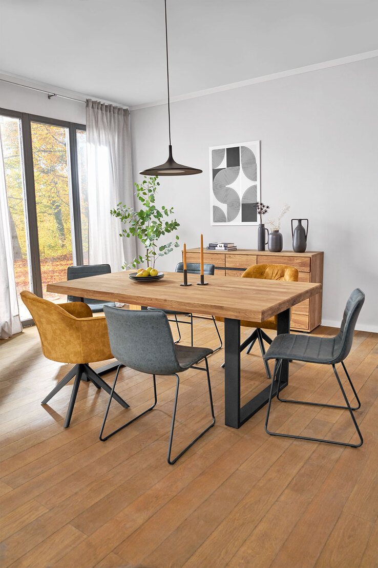 Esszimmerstuhl CARTER 4er Set 45 x 80 cm dunkelblau / schwarz