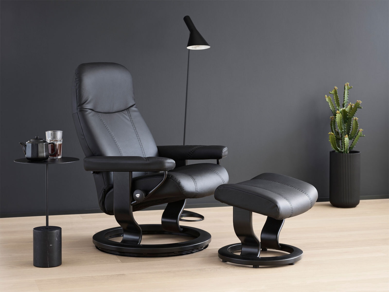 Stressless Sessel mit Hocker CONSUL M 2-teilig schwarz