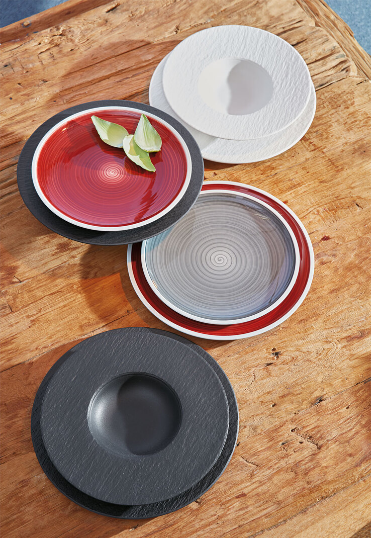 Villeroy & Boch Teller flach /Pizzateller Ø 32 cm MANUFACTURE ROCK Schwarzgrau