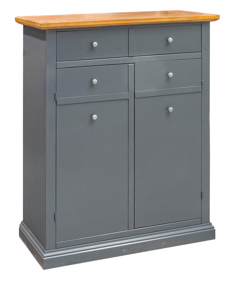 Schuhschrank 41 x 88 x 108 cm Massiv grau