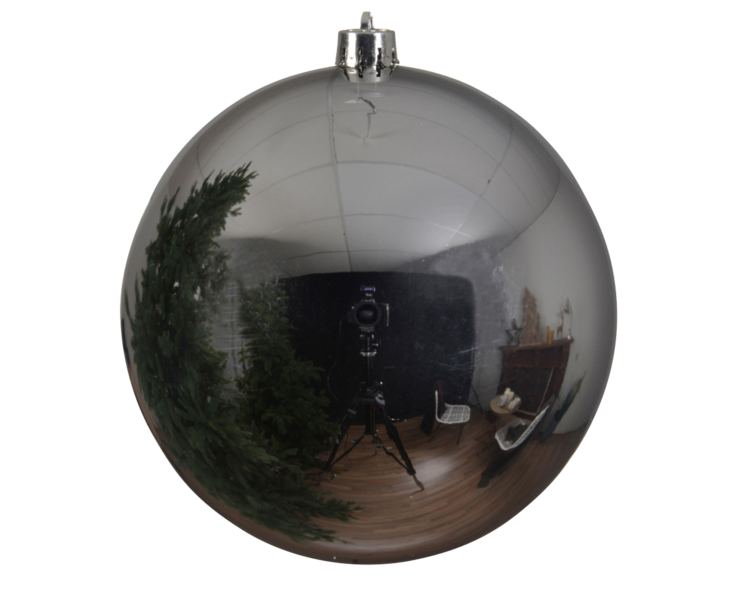Weihnachtskugel GLANZ XL 20 cm silberfarbig