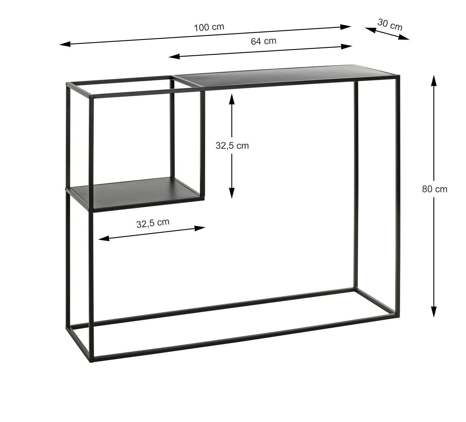 Konsolentisch 100 x 30 cm Schwarz
