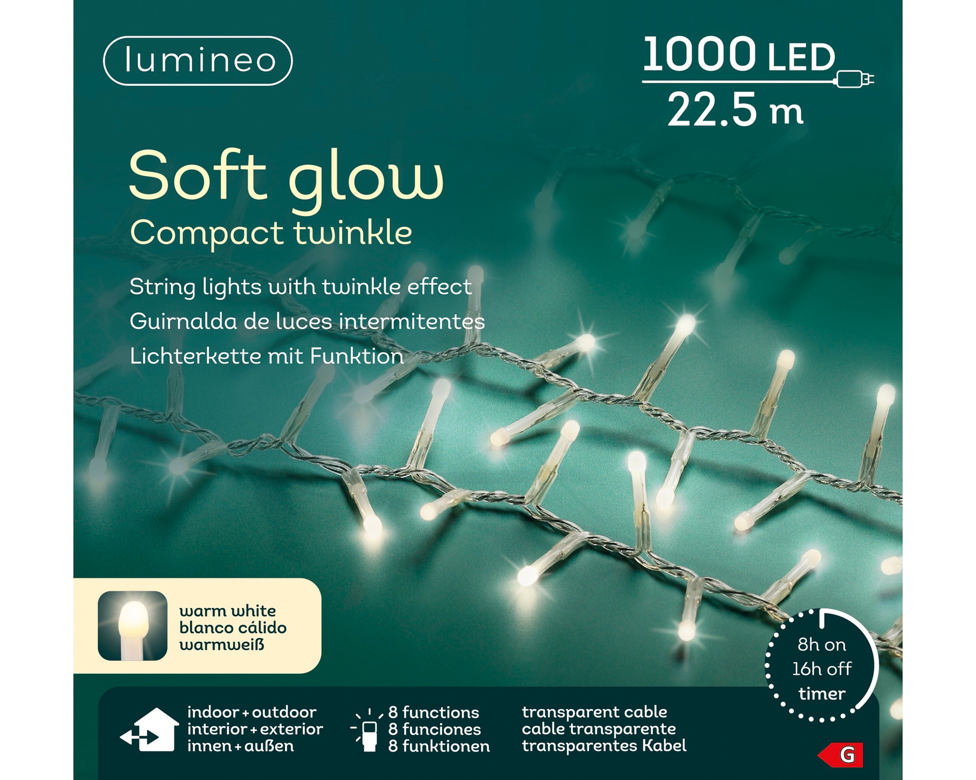 Lichterkette LED Soft-Glow Compact-Beleuchtung 1000L./22,5m 