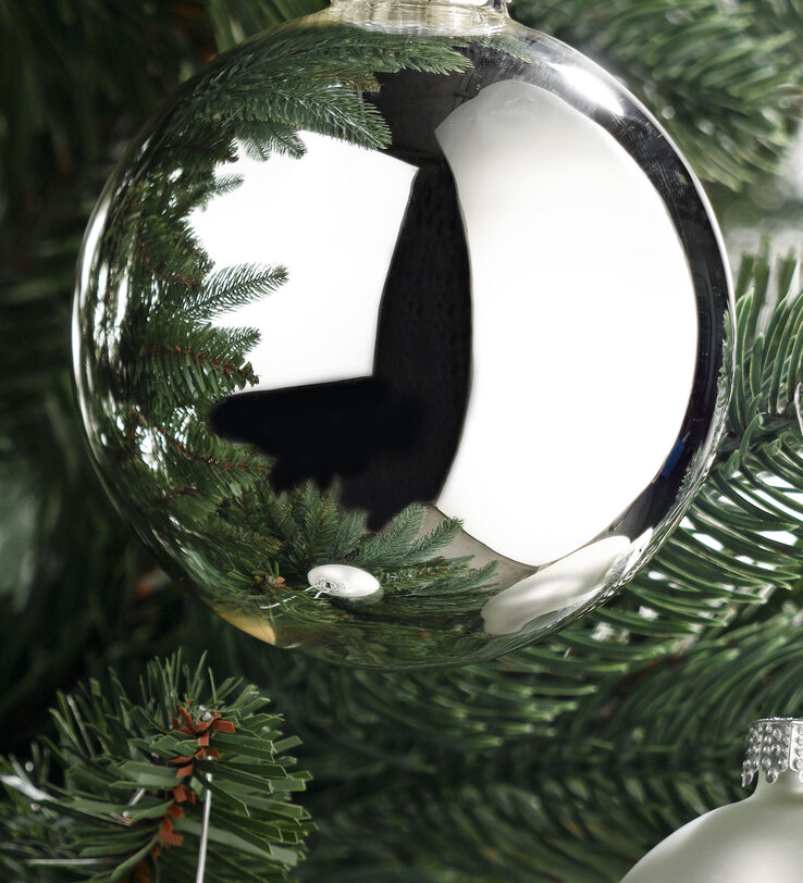 casaNOVA Weihnachtskugeln 6 WEIHNACHTSZAUBER 24-teilig silberfarbig matt und glänzend