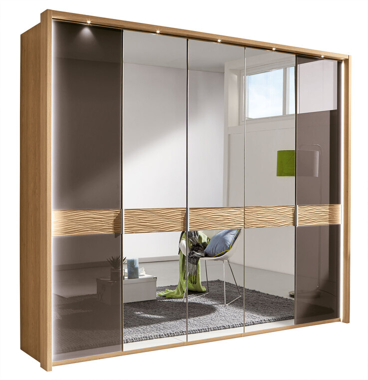 MONDO Kleiderschrank WEGA 250 x 216 x 58 cm Eiche teilmassiv braun