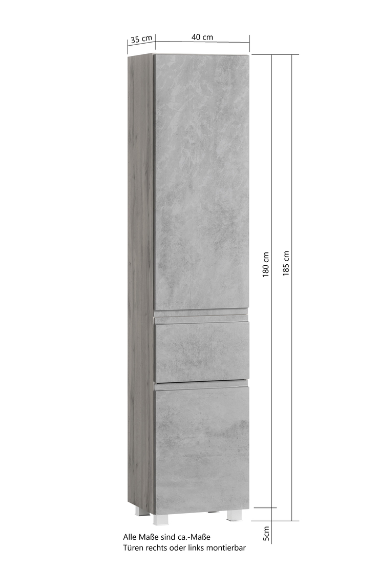 Bad-Hochschrank GENT grau
