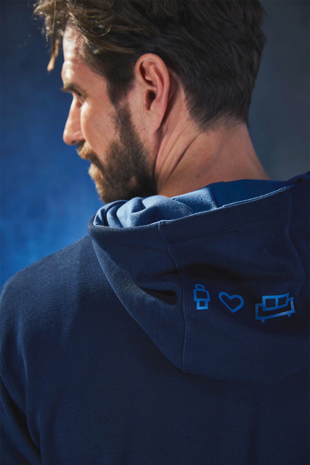 porta Hoodie Größe M Graublau dunkel