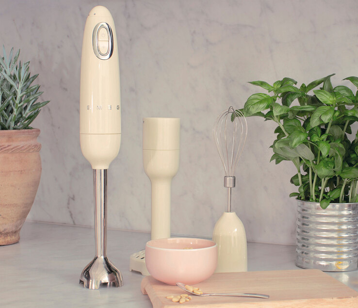 SMEG Stabmixer Solo Creme/ silberfarbig