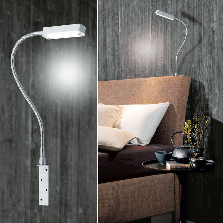 FISCHER & HONSEL LED Wandlampe RAIK I nickelfarbig mit Gestensteuerung