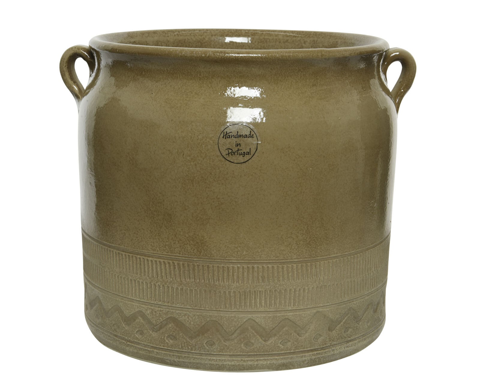 Keramik Vase 24 cm moosgrün