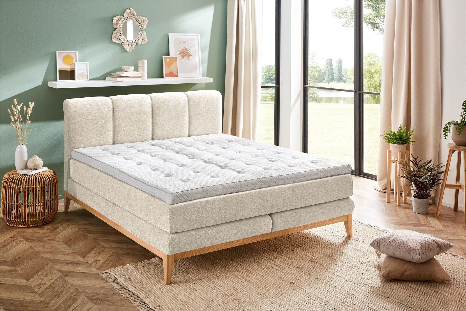 Boxspringbett BJÖRN 180 x 200 cm naturbeige