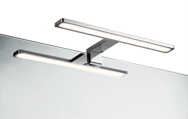 CASAVANTI LED Aufsatzleuchte 30 cm breit Glas silberfarbig 