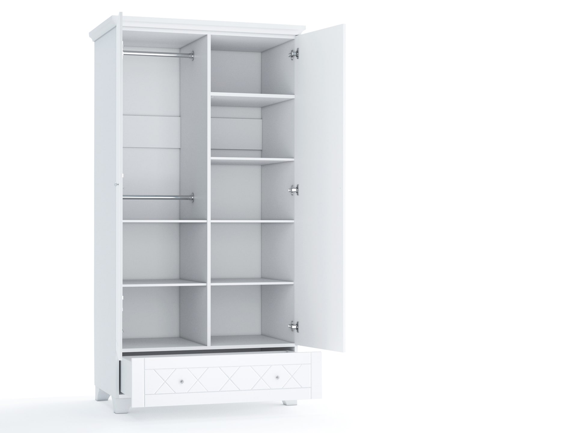 Kinder-Drehtürenschrank ROYAL WHITE 100 x 205 cm