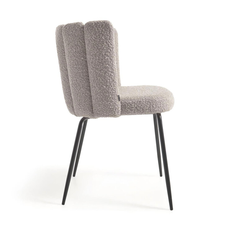 Kave Home Polsterstuhl ANIELA 2er Set Hellgrau/schwarz