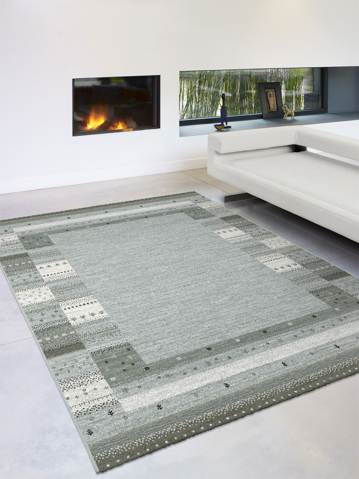 Webteppich SAHARA 200 x 250 cm grau/braun