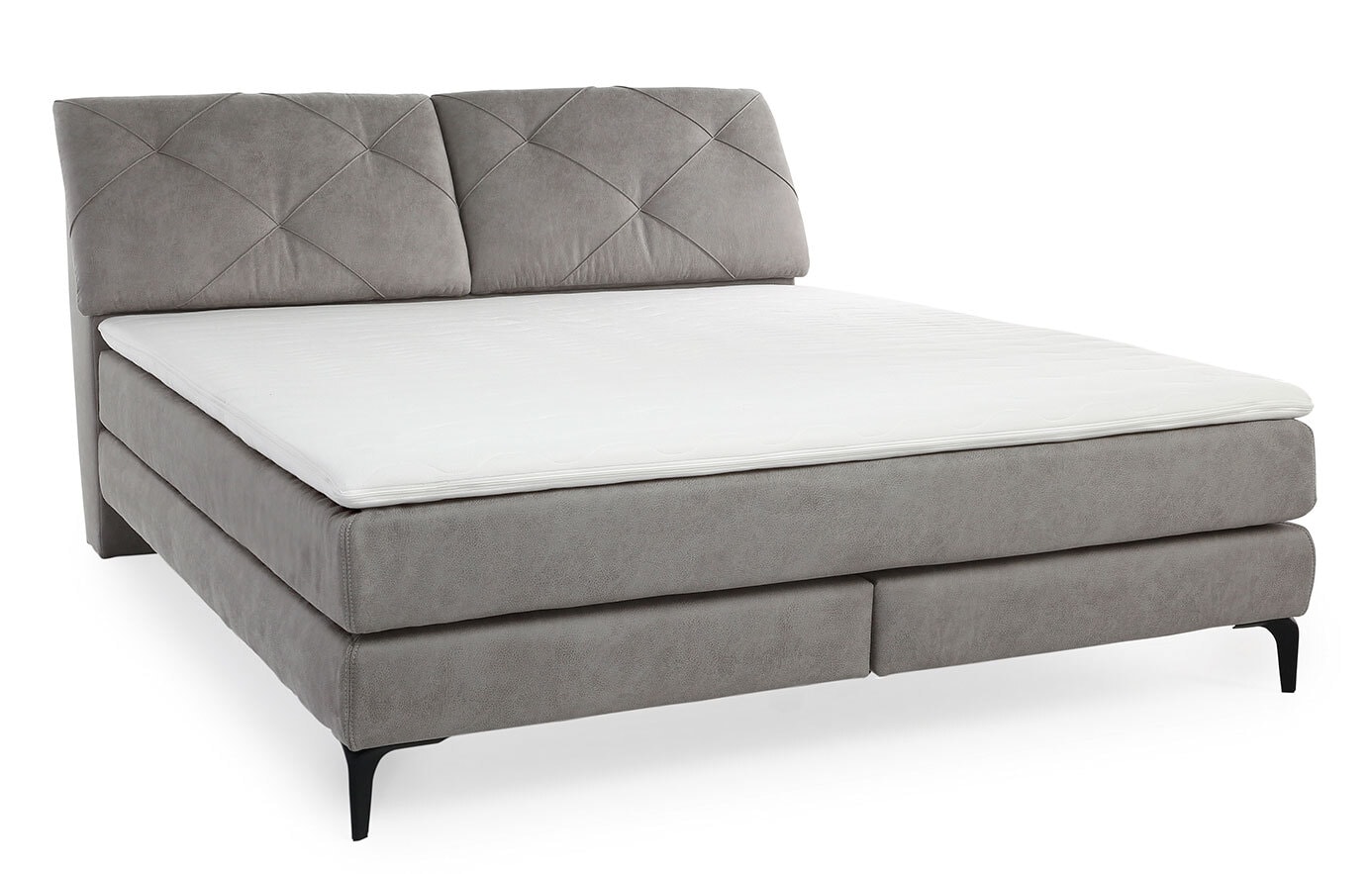 CASAVANTI Boxspringbett VIVIEN 180 x 200 cm hellgrau