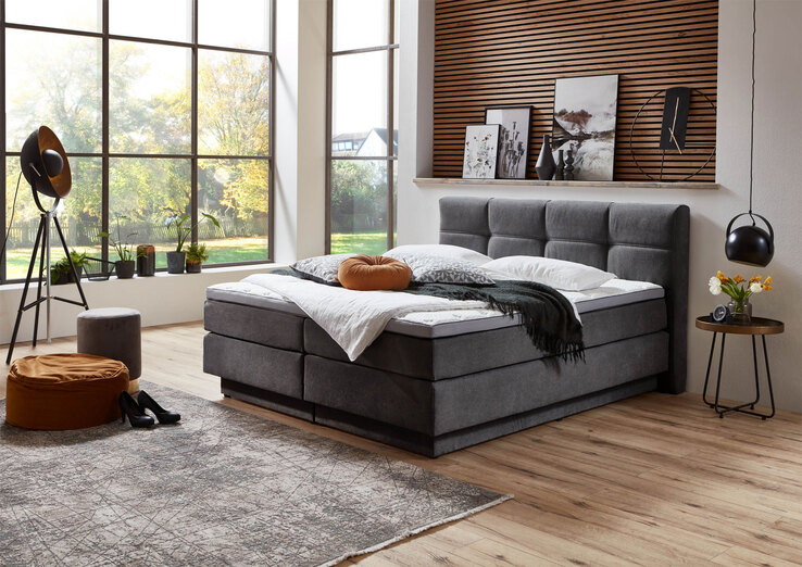 CASAVANTI Boxspringbett PORTAGE 180 x 200 cm grau