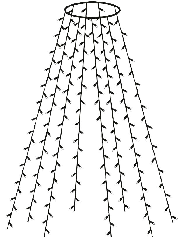 Außen LED Lichterkette Baumvorhang 160 Lichter