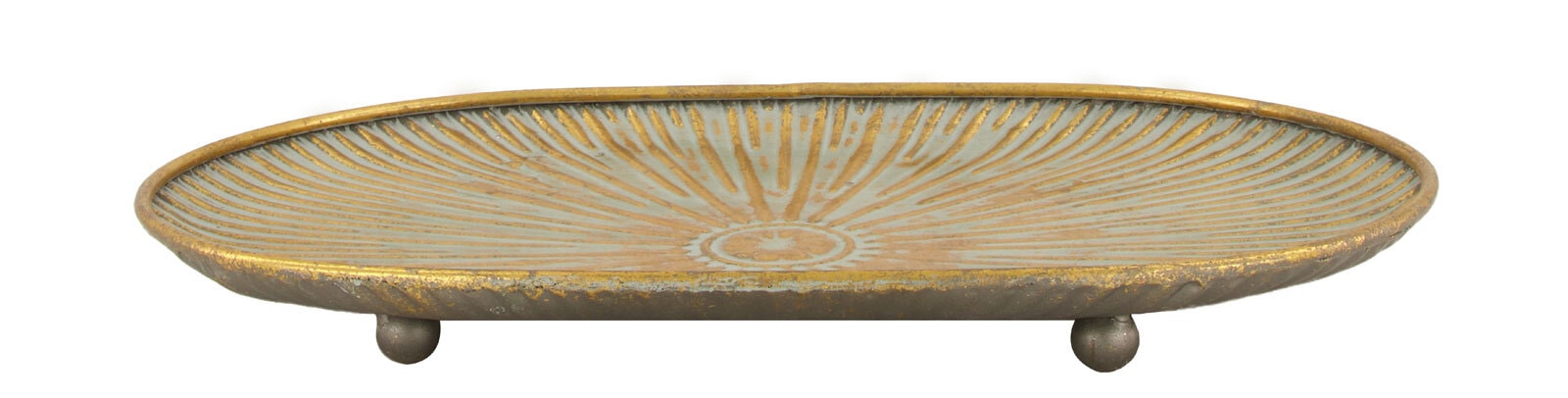 Dekotablett RELIEF 36,5 x 23,5 cm goldfarbig