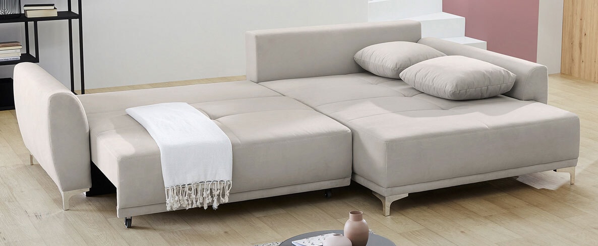 Ecksofa THOMAS SF 275 x 183 cm lichtgrau