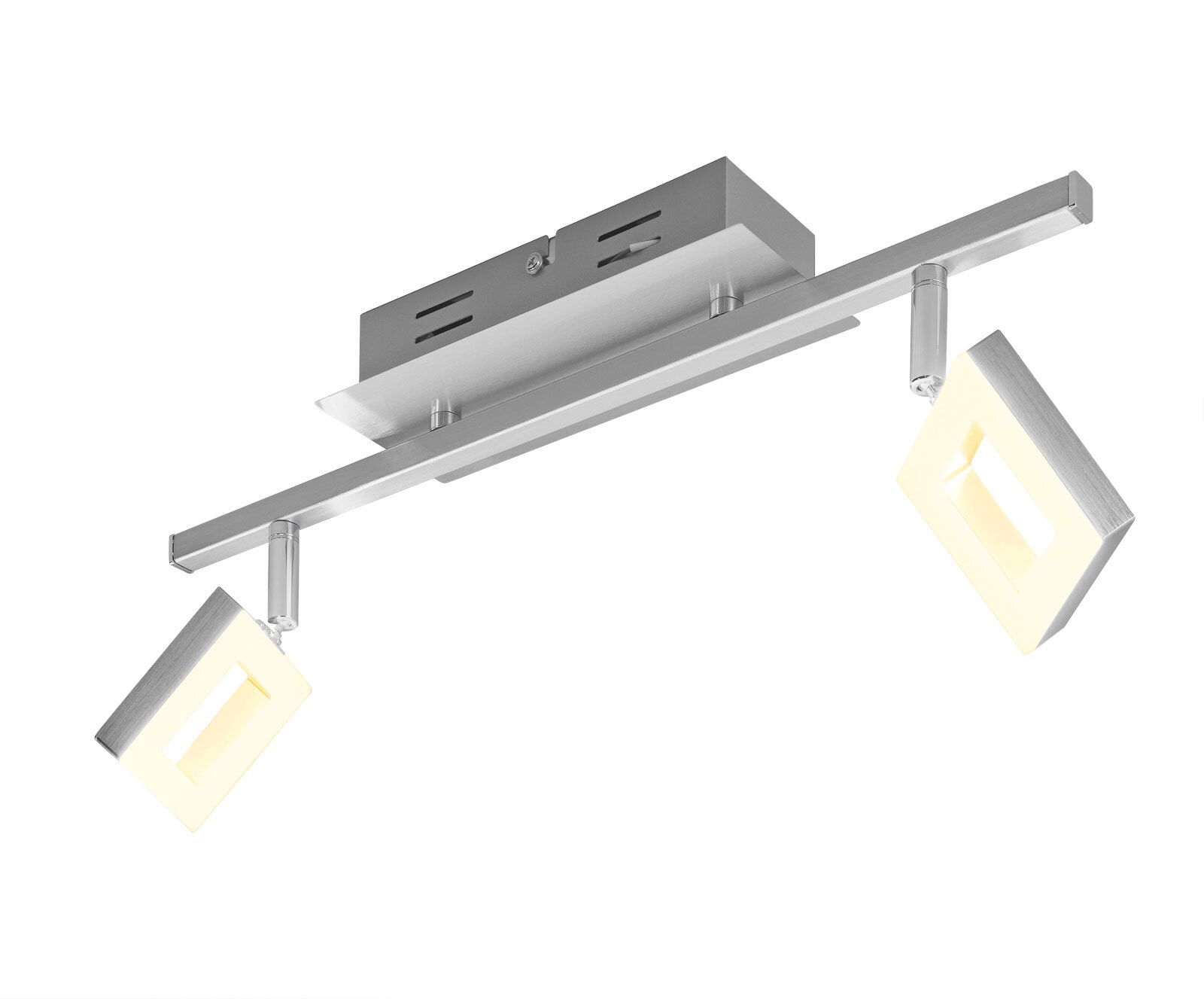 casaNOVA LED Deckenlampe REAL II 2-flg Metall/Kunststoff nickelfarbig