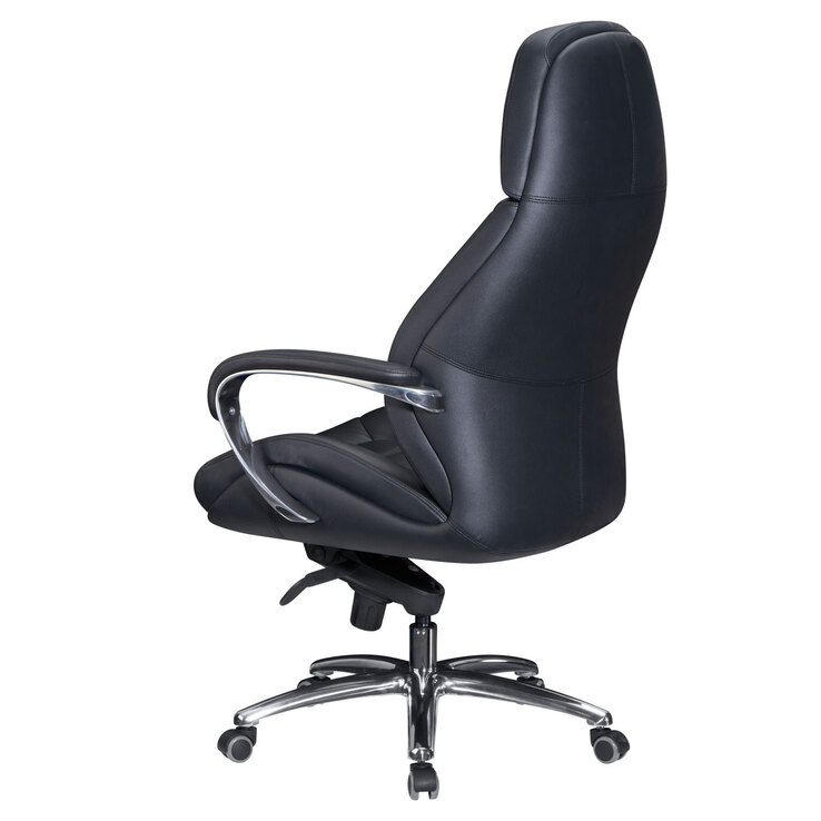 Chefsessel 67 x 137 cm Silberfarbig Schwarz